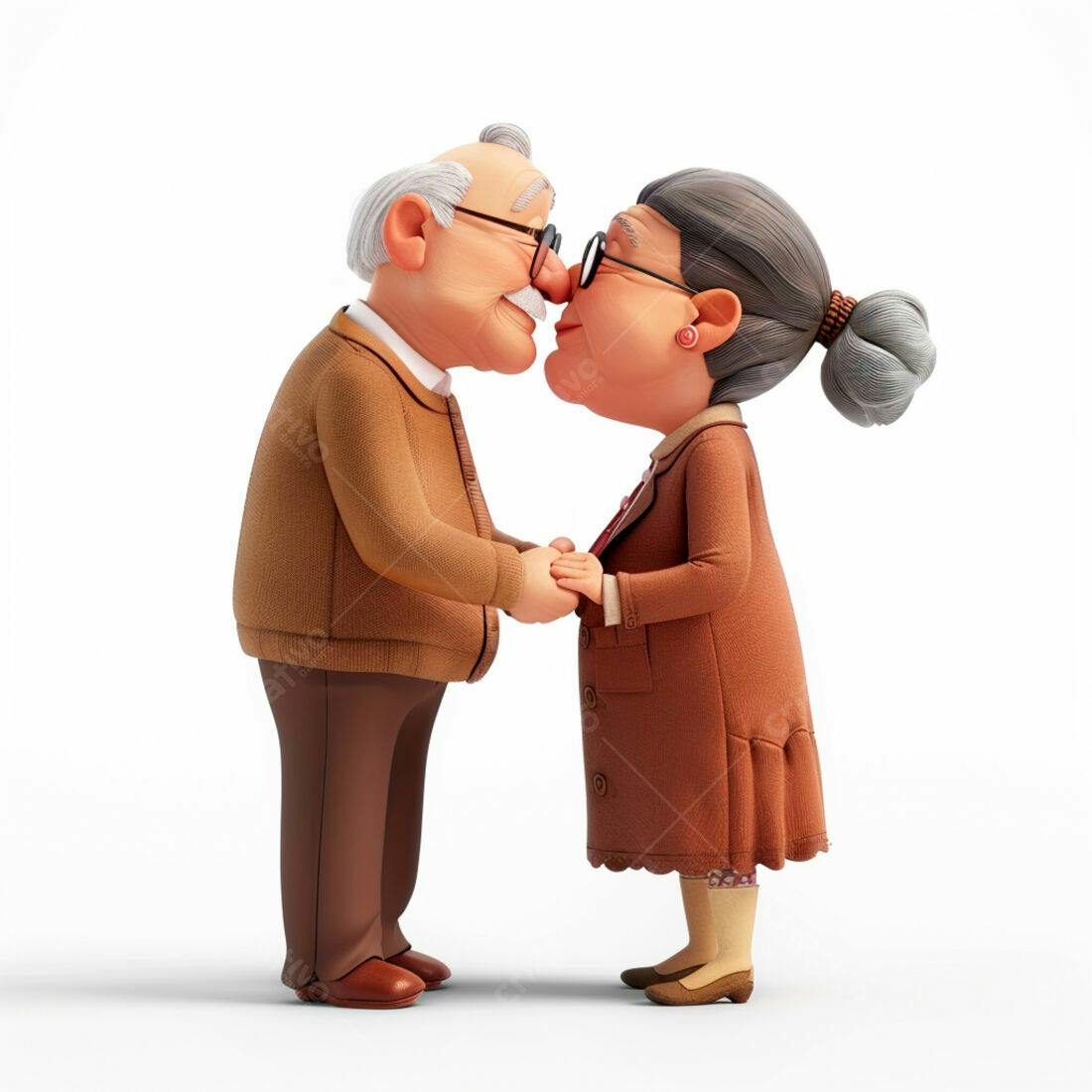 Casal de Idosos se Encontrando Amorosamente