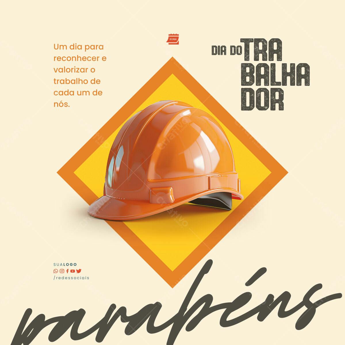 Flyer Dia do Trabalho PSD Editável