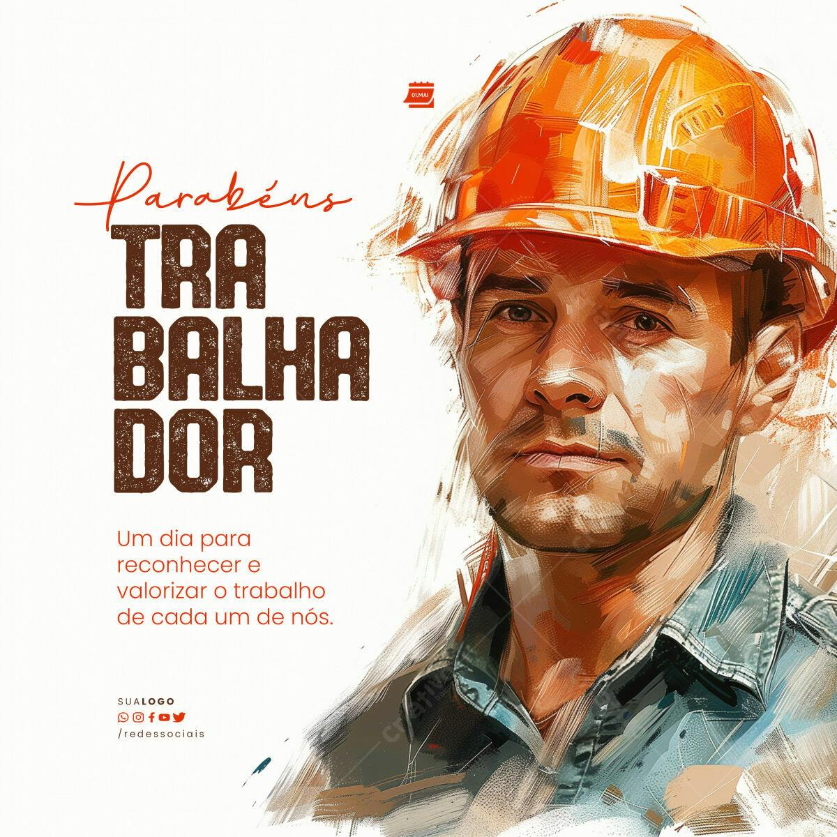 Flyer Dia do Trabalhador PSD Editável