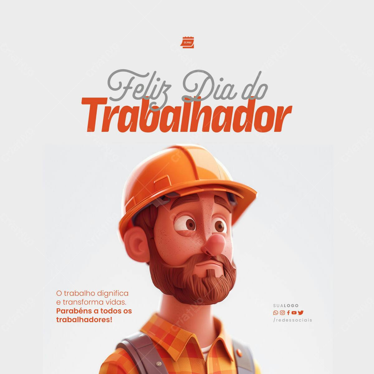Postagem Dia do Trabalhador PSD Editável
