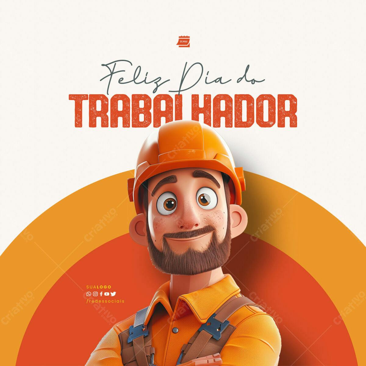 Postagem Dia do Trabalhador PSD Editável