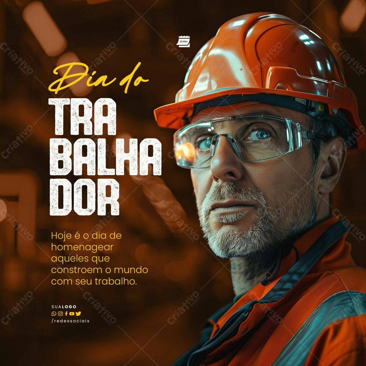 Postagem Dia do Trabalhador PSD Editável
