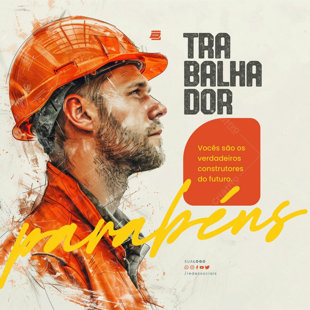 Postagem Dia do Trabalhador PSD Editável