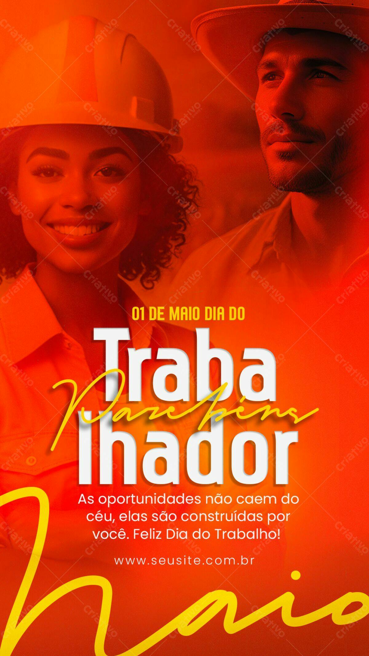 Flyer Dia do Trabalhador PSD Editável