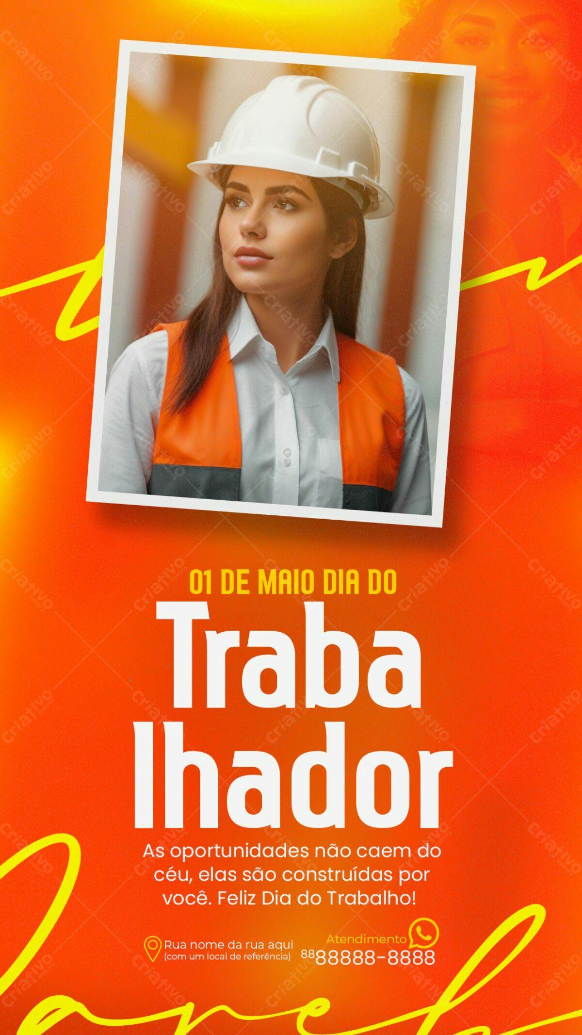 Flyer Dia do Trabalhador PSD Editável