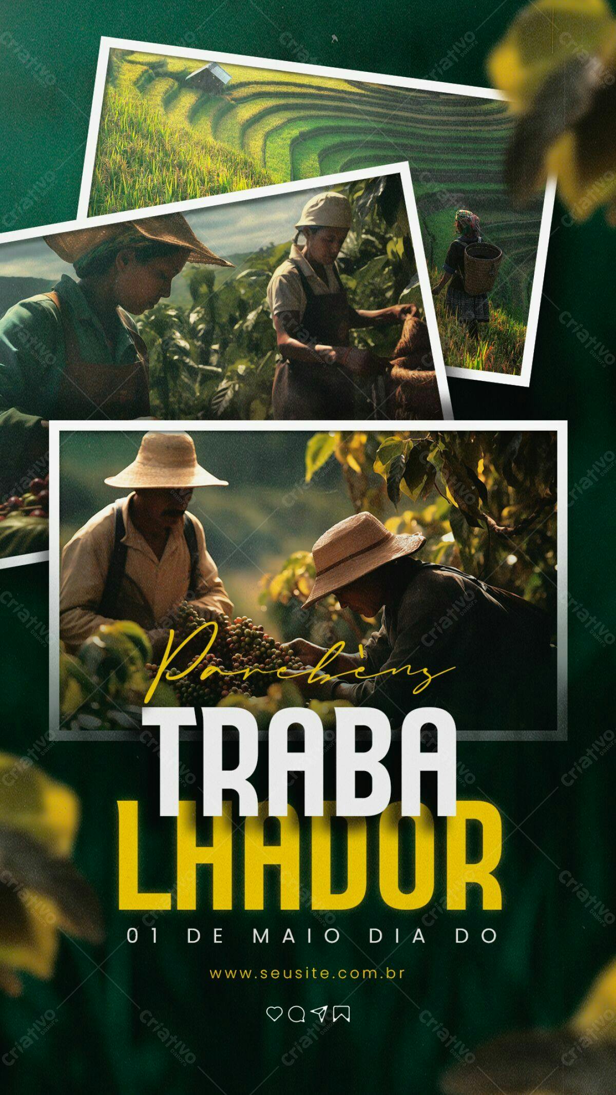 Flyer Dia do Trabalhador PSD Editável