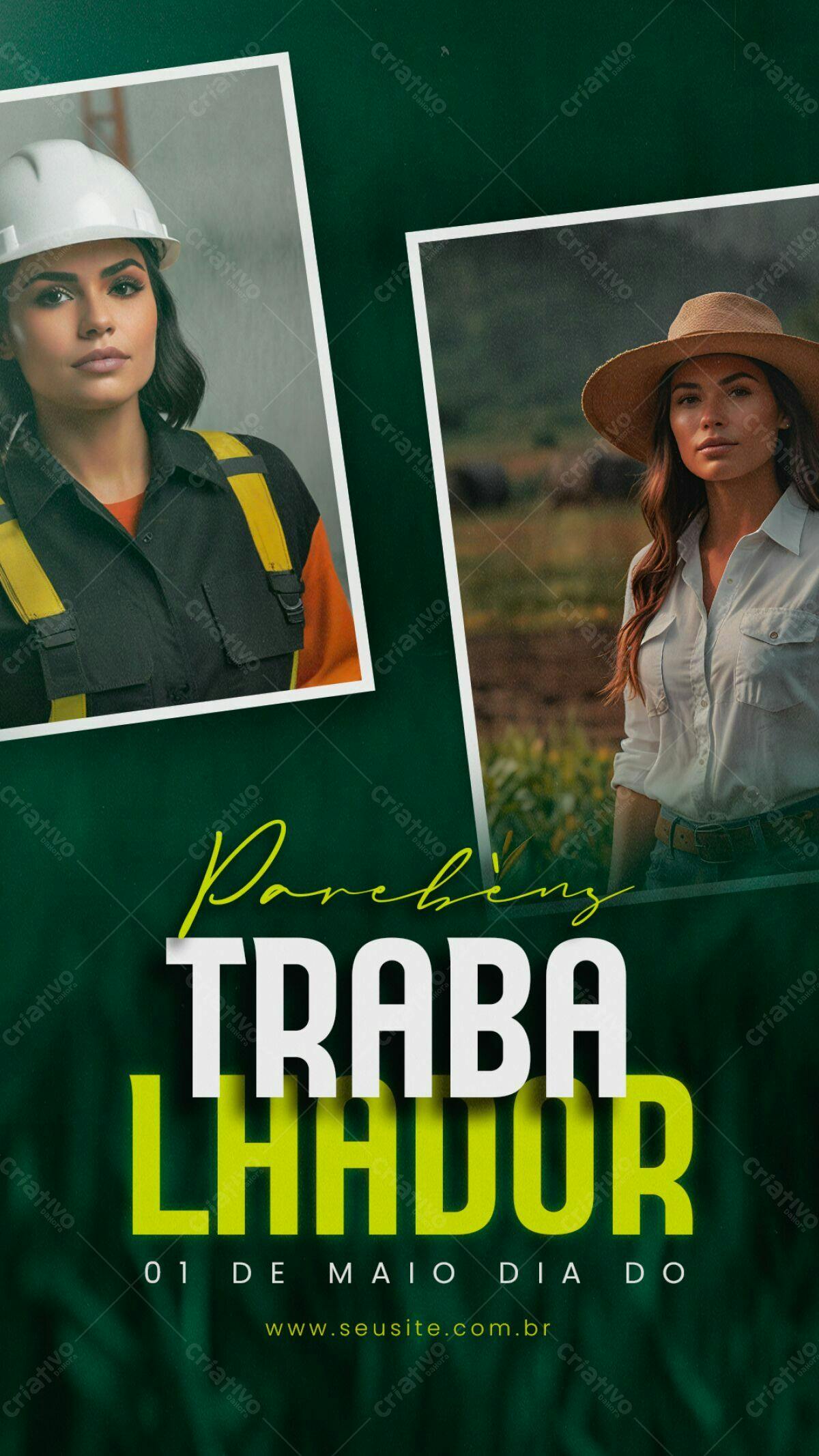 Flyer Dia do Trabalhador PSD Editável