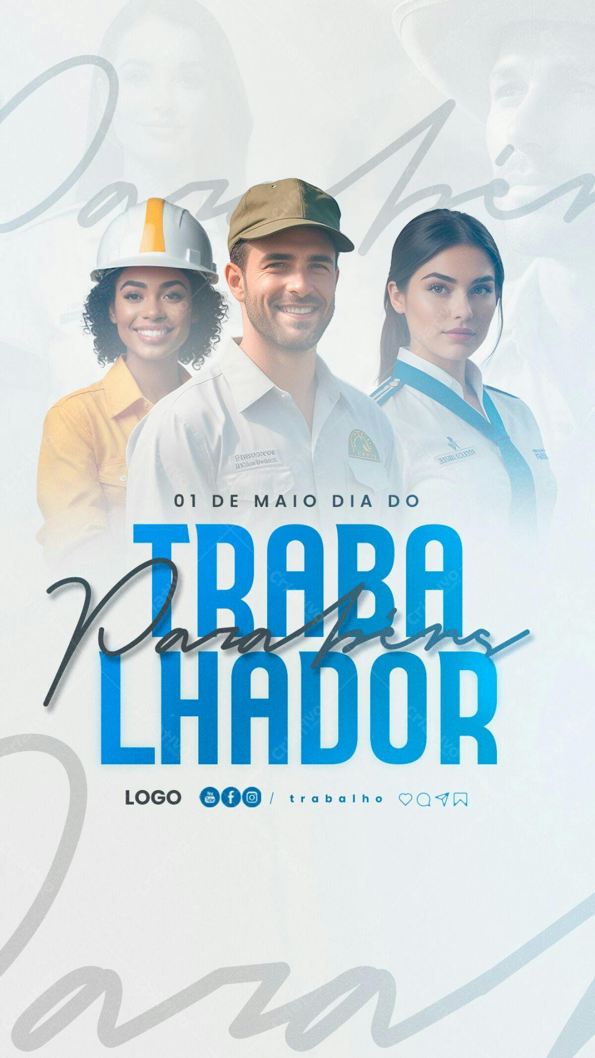 Flyer Dia do Trabalhador PSD Editável