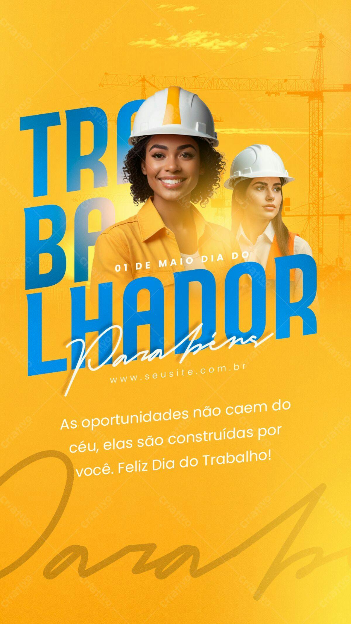 Flyer Dia do Trabalhador PSD Editável