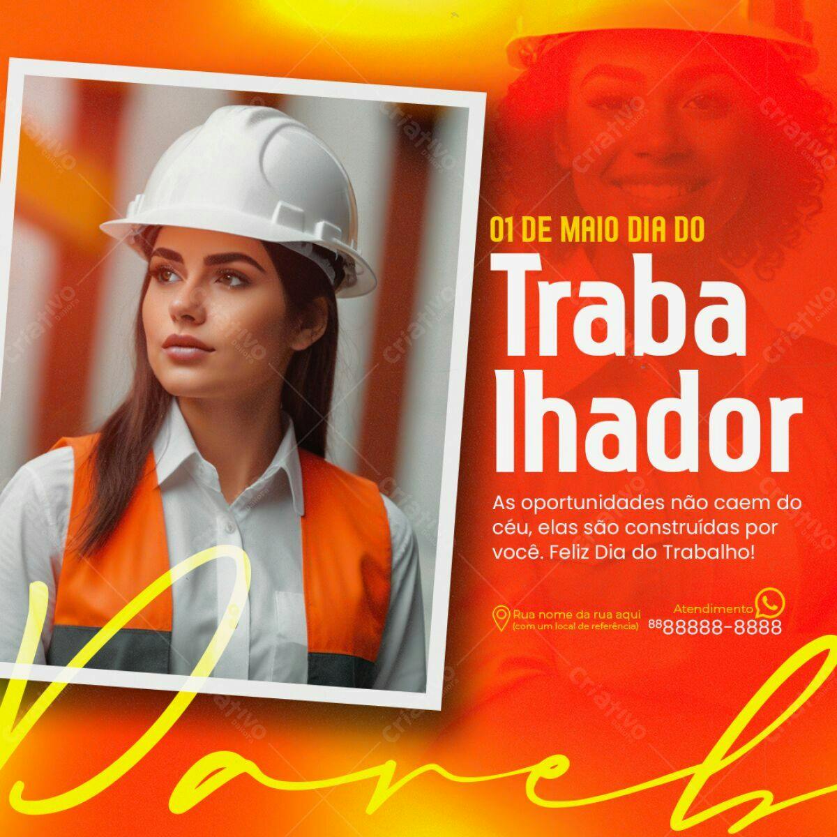 Postagem Dia do Trabalhador PSD Editável