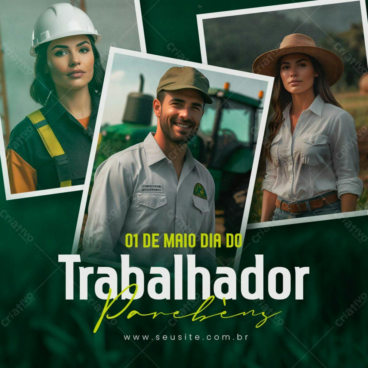 Flyer Dia do Trabalhador PSD Editável