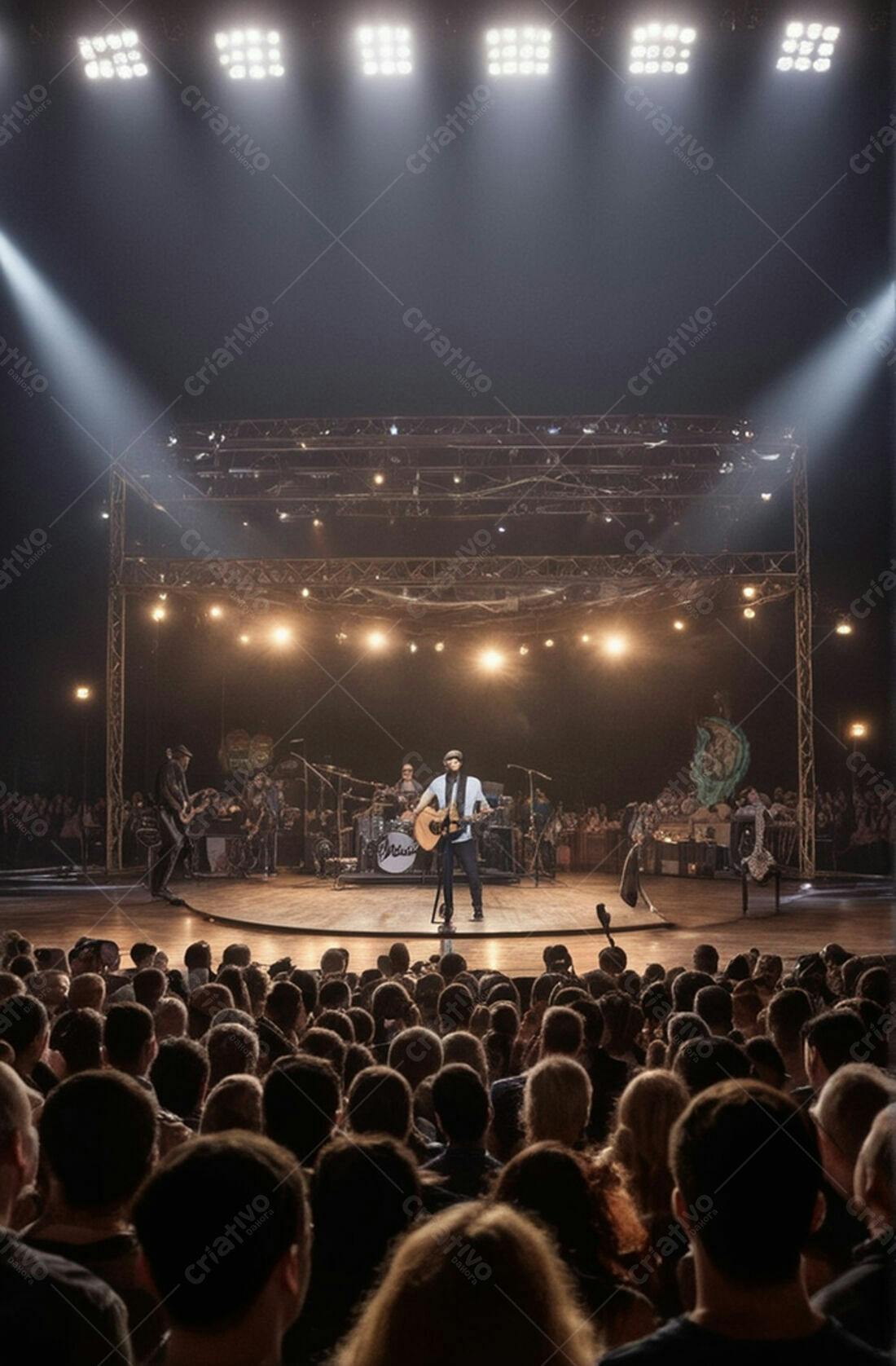 Show musical com cantor no palco