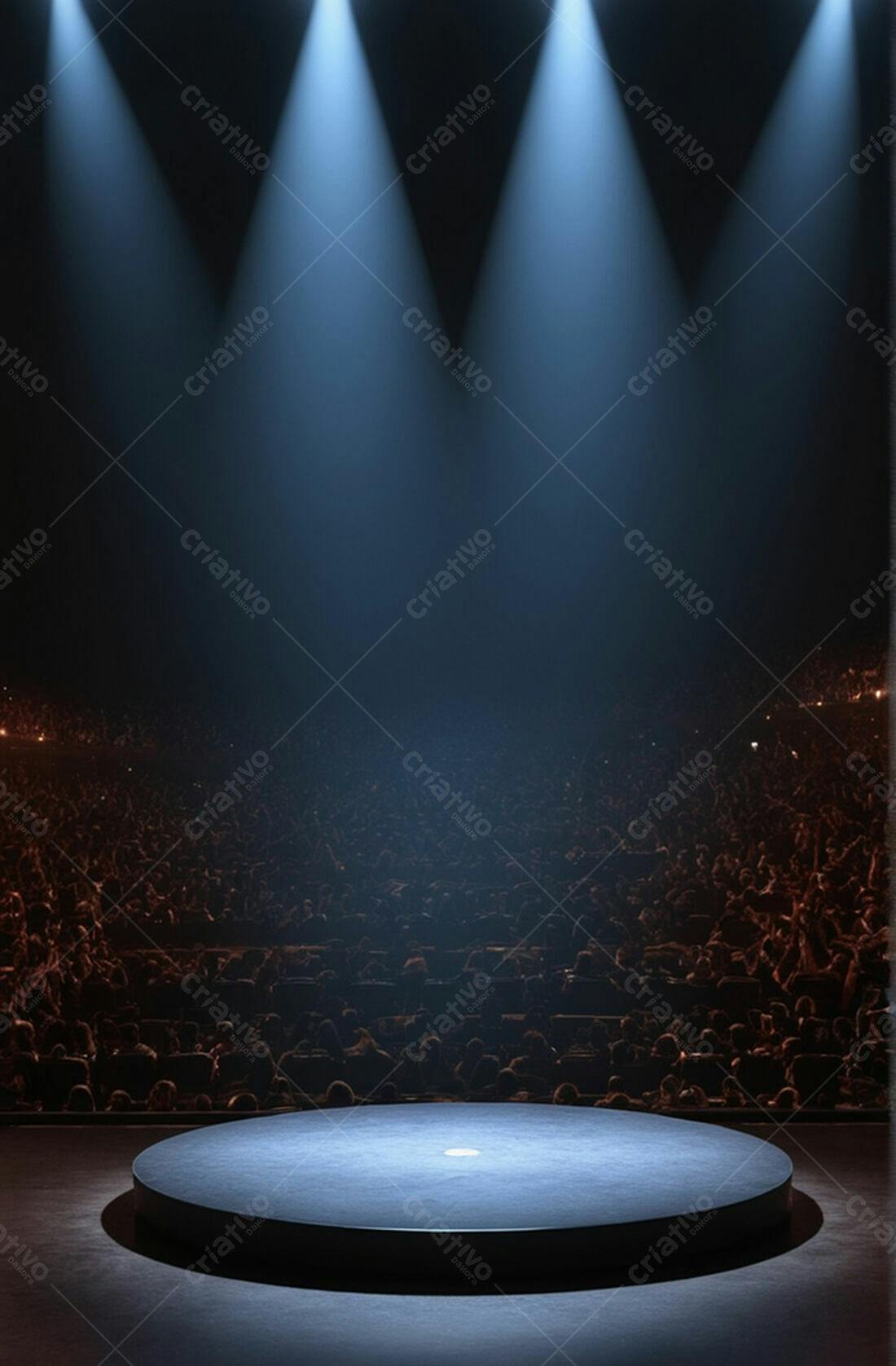 Palco iluminado com público