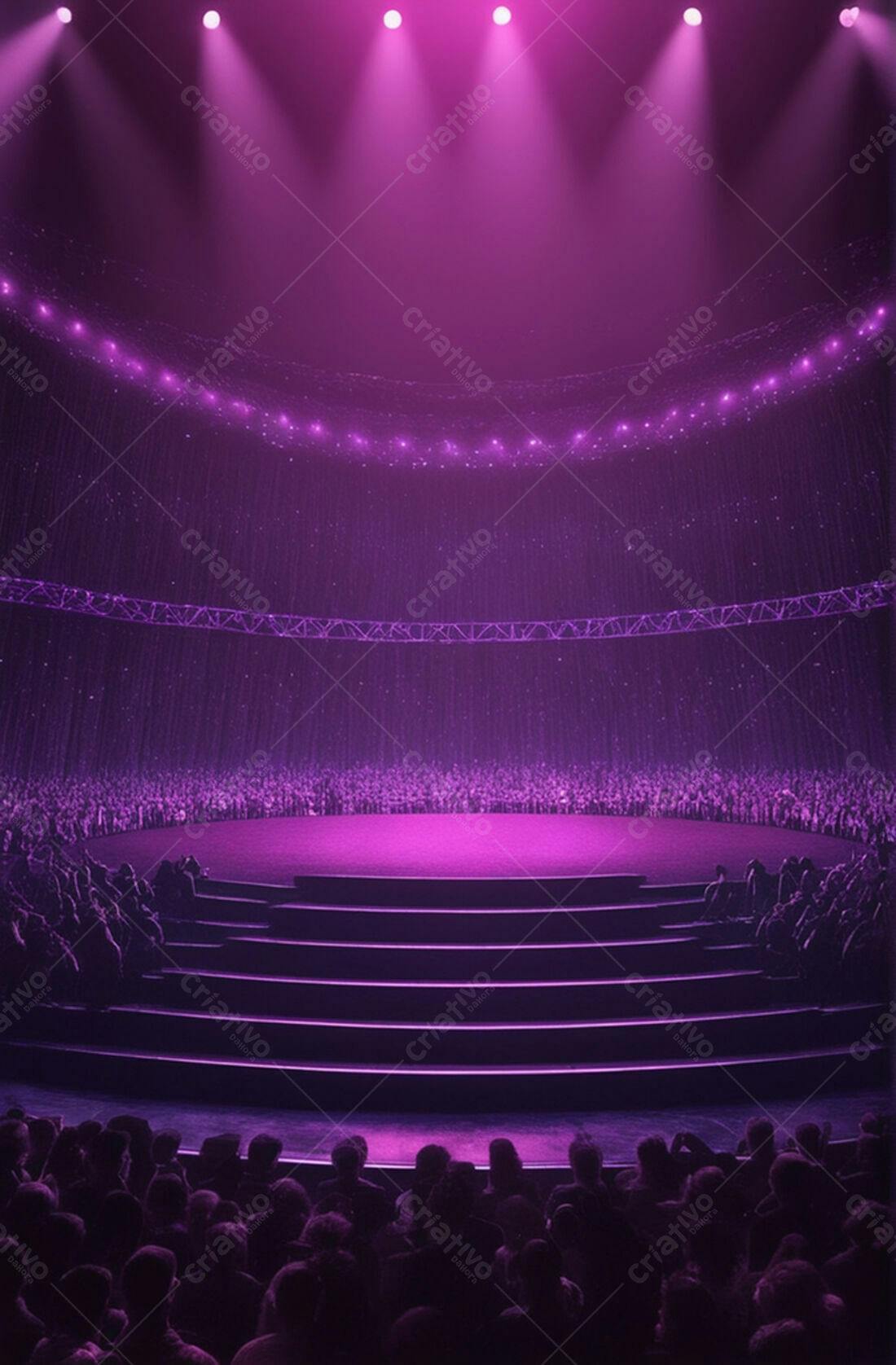 Palco iluminado em show com público