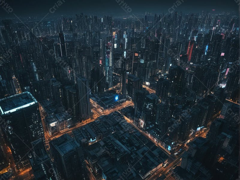 Métropolis cyberpunk a noite