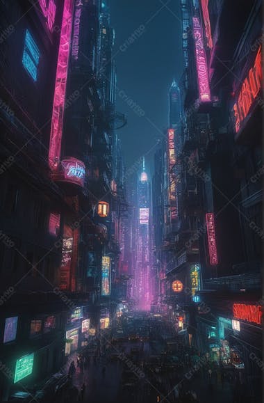 Métropolis cyberpunk a noite