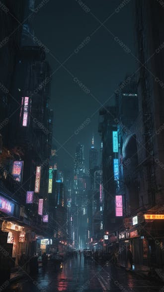 Métropolis cyberpunk a noite