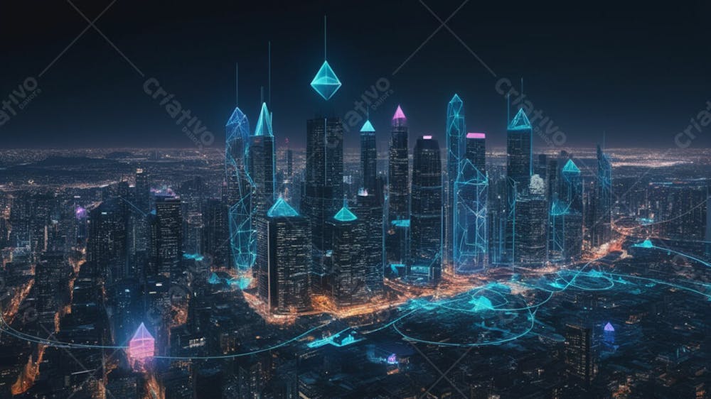 Background Geométrico Futuristico Tecnologico E Blockchain