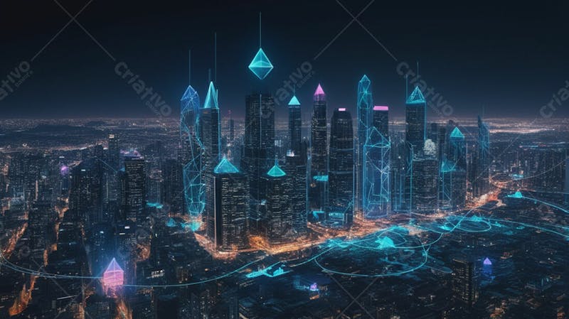 Background geométrico futuristico tecnologico e blockchain