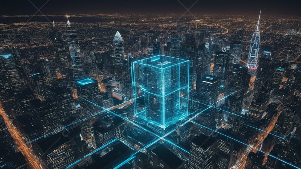 Background Geométrico Futuristico Tecnologico E Blockchain