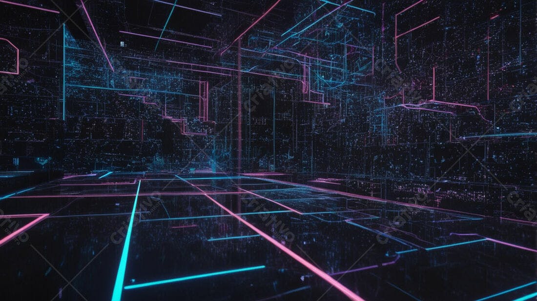 Textura Neon Cyberpunk para Fundo de Jogo