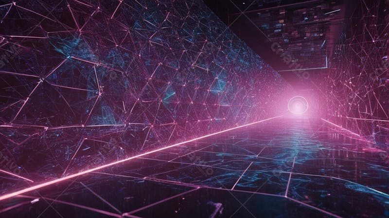 Background geométrico futuristico tecnologico e blockchain