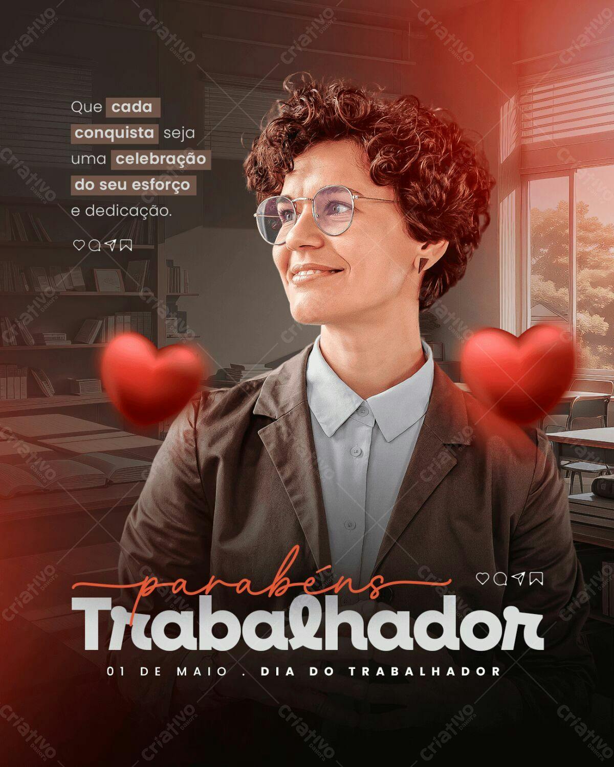 Flyer Dia do Trabalhador PSD Editável