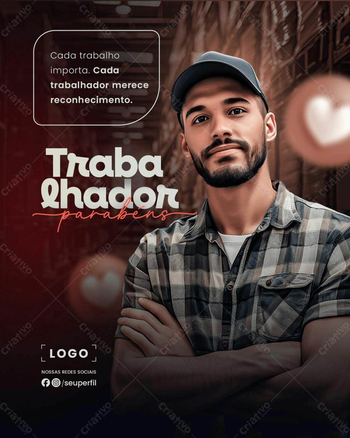 Postagem Dia do Trabalhador PSD Editável