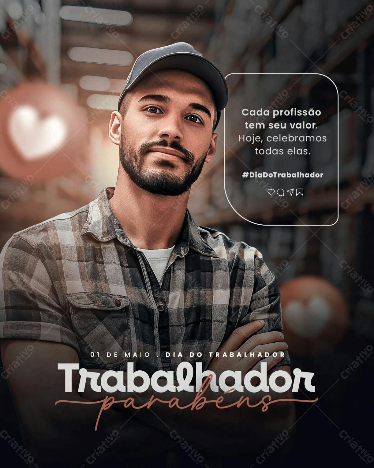 Postagem Dia do Trabalhador PSD Editável