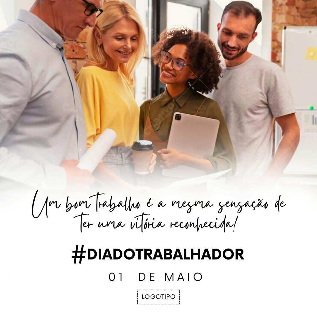 Post Instagram Dia do Trabalhador profissional Editável no Canva