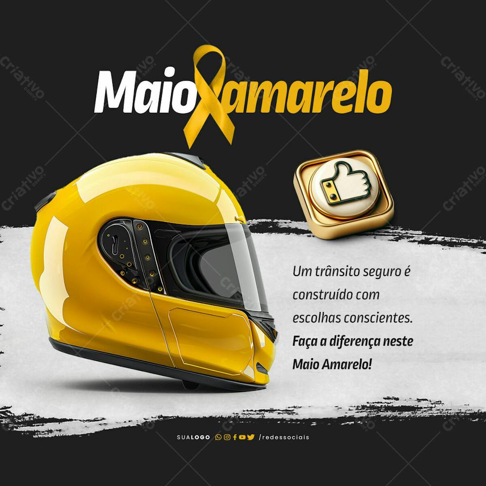 Social Media Maio Amarelo Faça A Diferença Neste Maio Amarelo