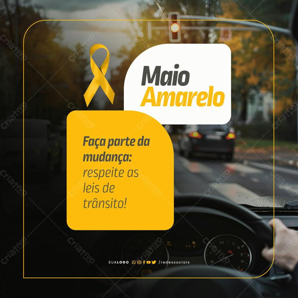 Social Media Maio Amarelo Faça Parte Da Mudança