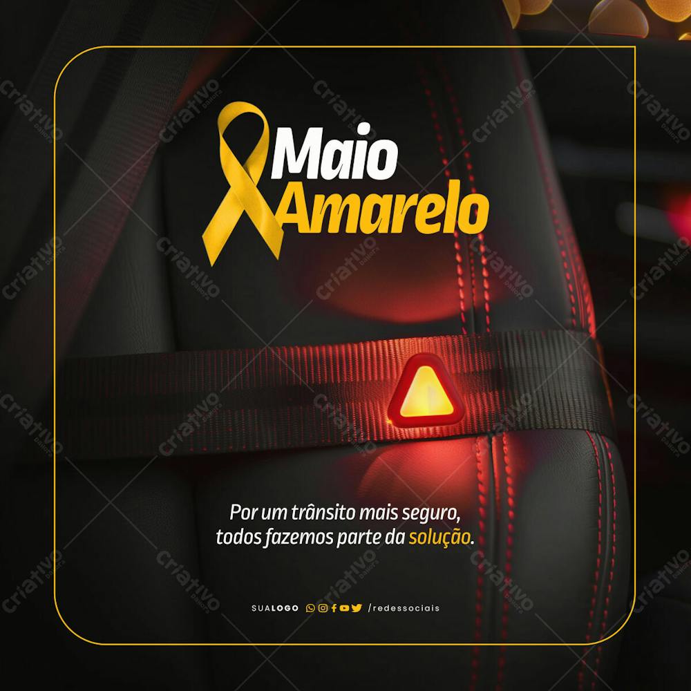 Social Media Maio Amarelo Por Um Trânsito Mais Seguro