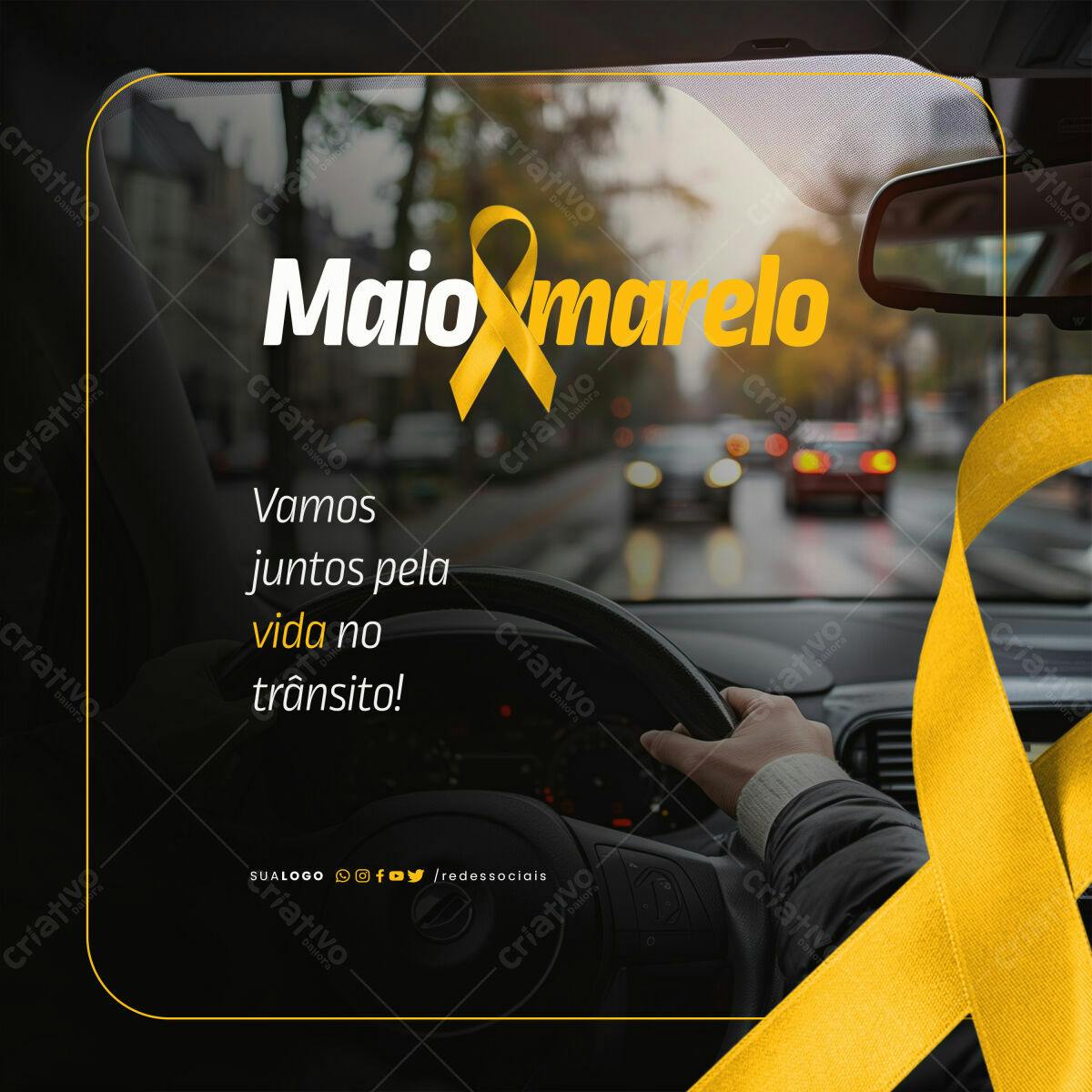 Post para Maio Amarelo PSD Editável