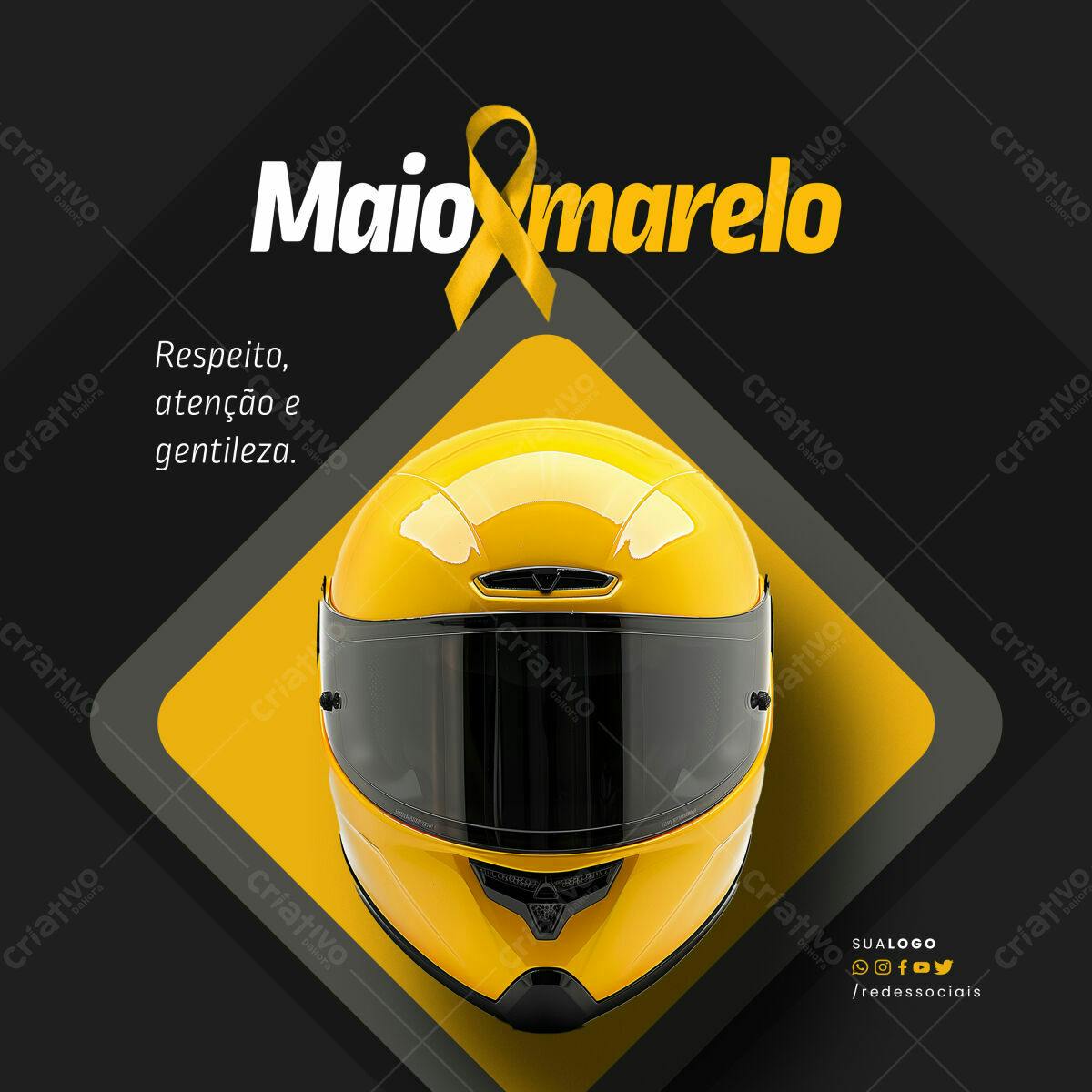 Post para Maio Amarelo PSD Editável