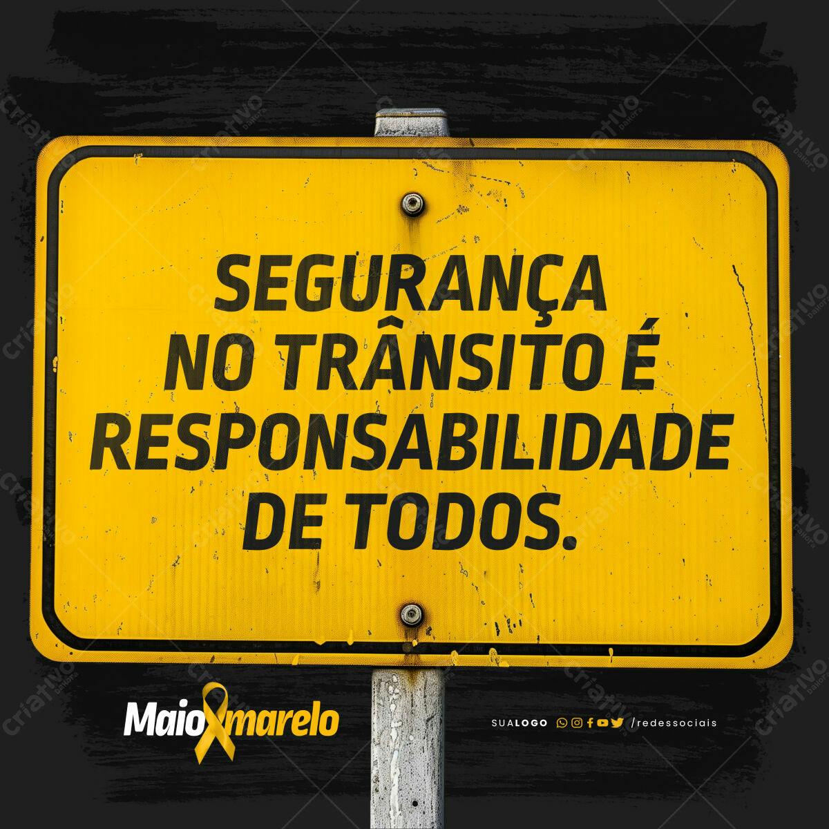 Placas de Segurança no Trânsito PSD Editável