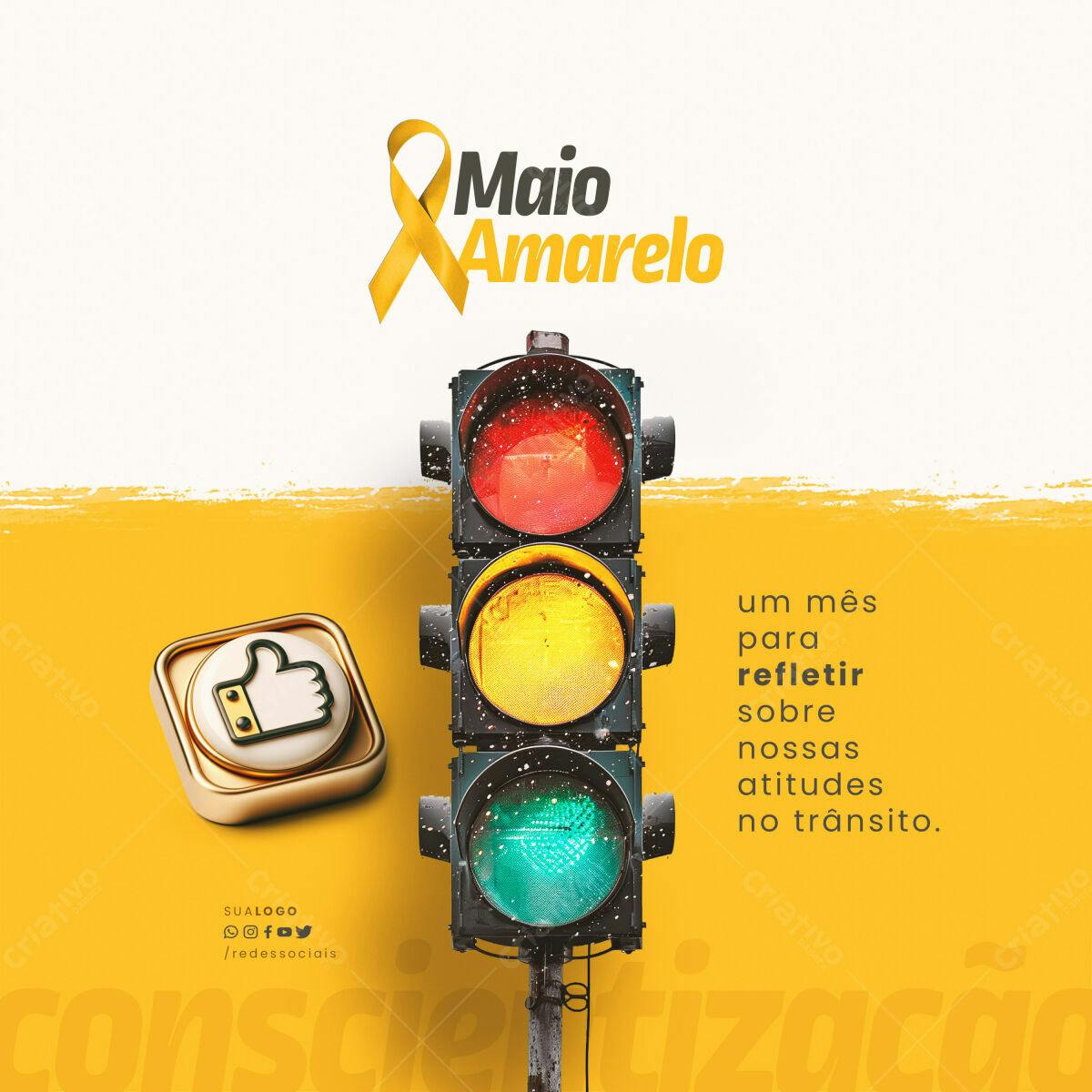Post para Maio Amarelo PSD Editável