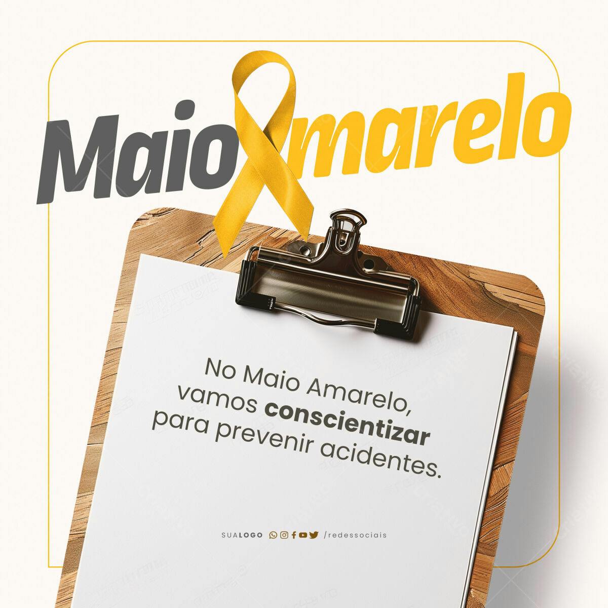 Post para Maio Amarelo PSD Editável