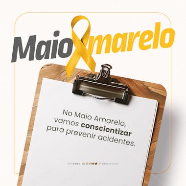 Social media maio amarelo conscientizar para previnir acidentes