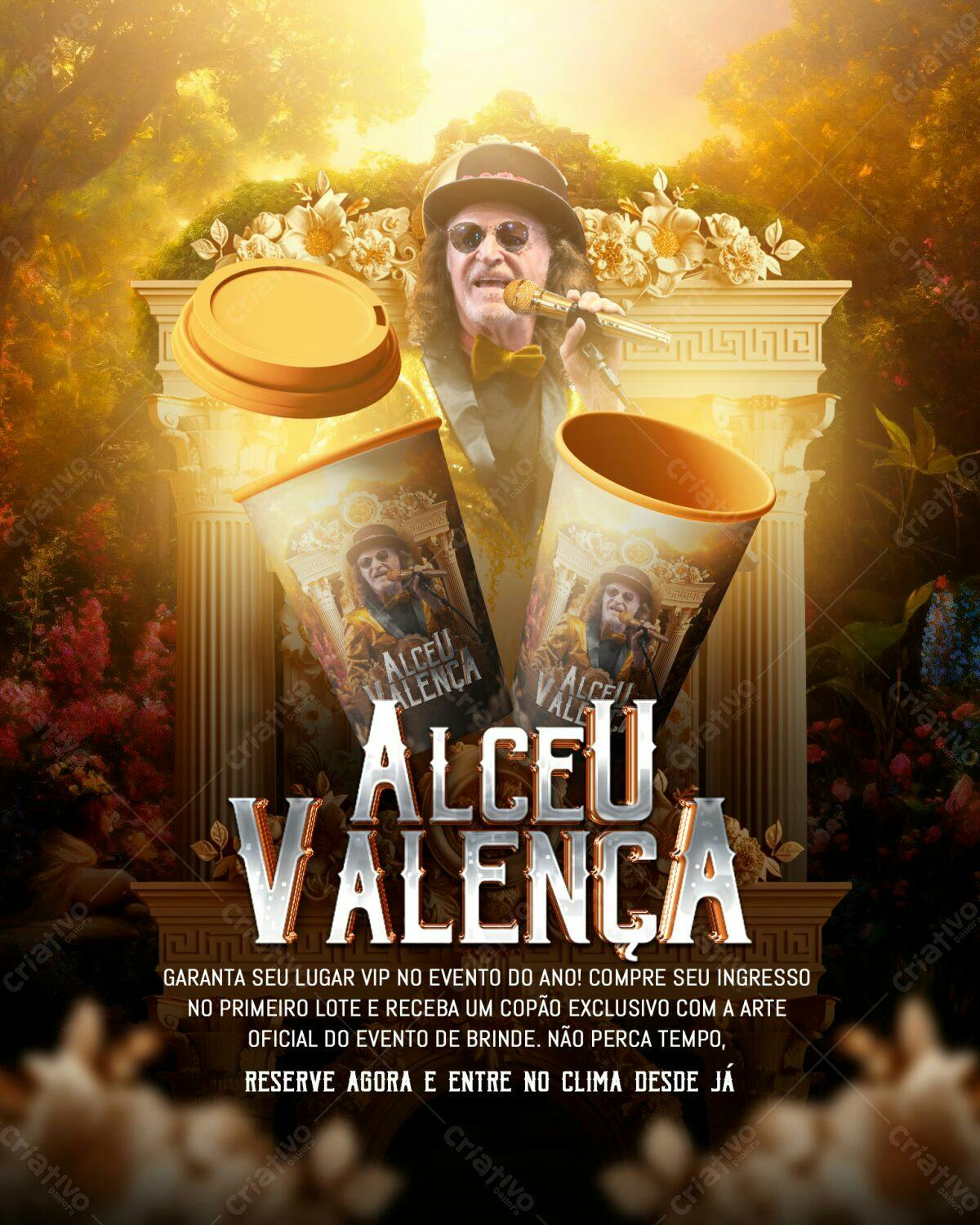 Flyer para Show Alceu Valença PSD Editável