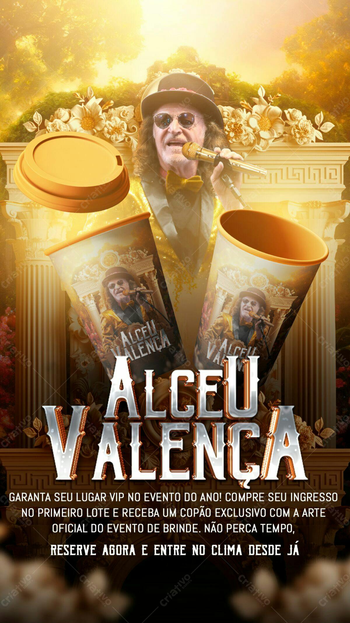 Copo para Show Alceu Valença PSD Editável
