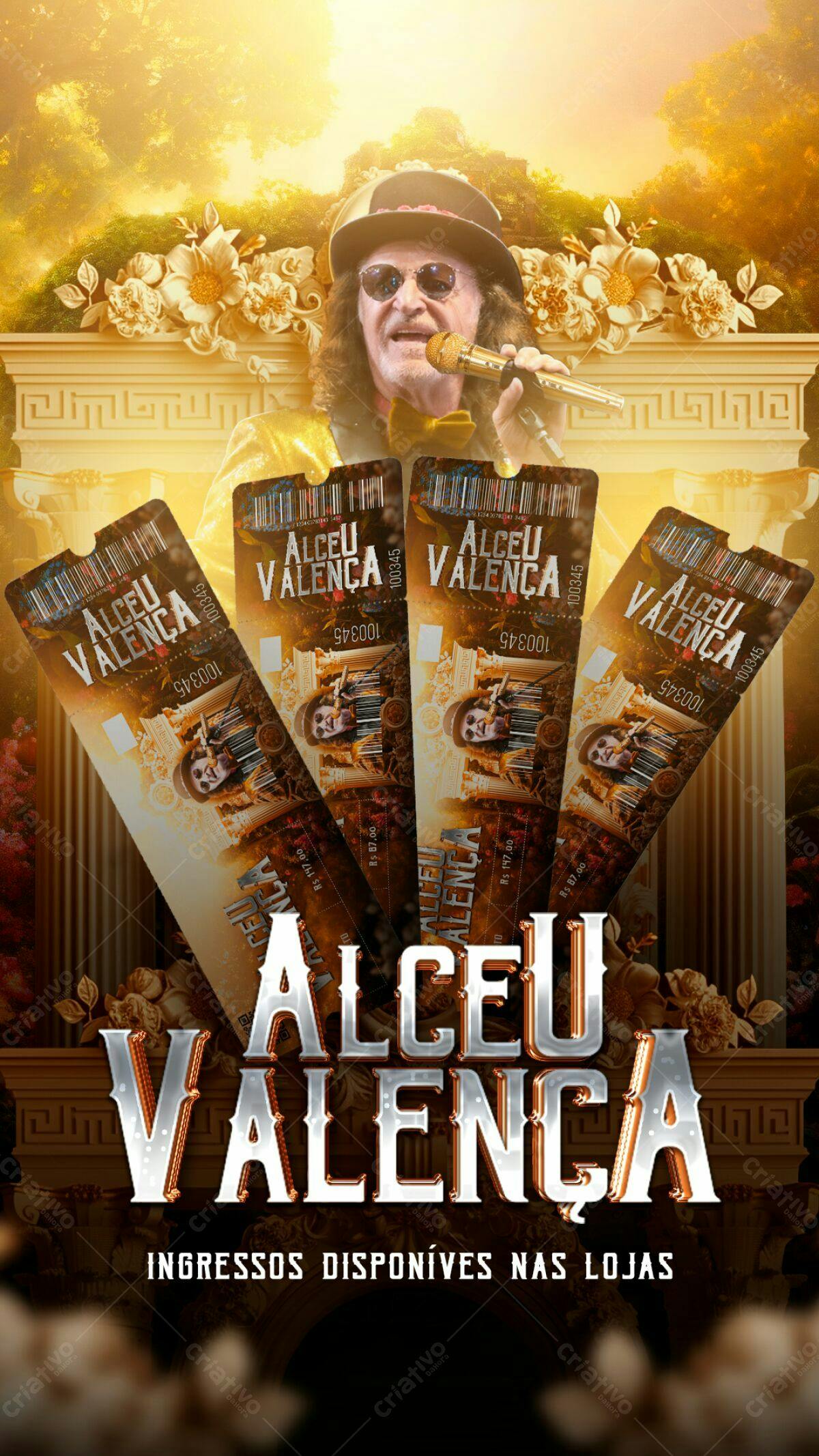 Flyer para Show Alceu Valença PSD Editável