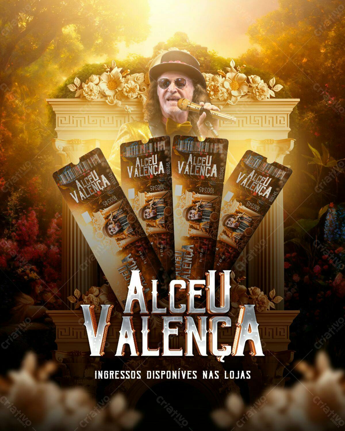 Flyer para Show Alceu Valença PSD Editável