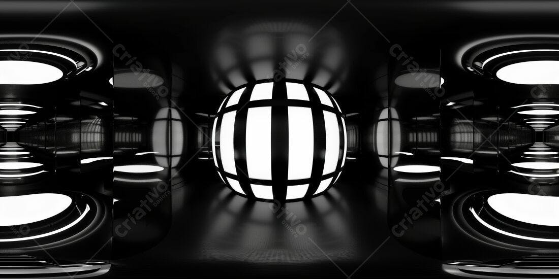 Esfera Iluminada em Túnel Escuro