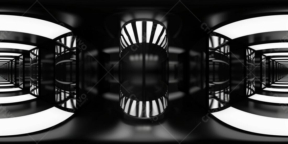 Túnel Infinito Preto e Branco