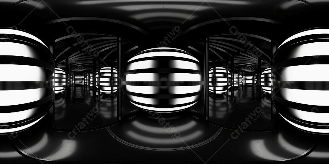Esferas Iluminadas em Túnel Moderno
