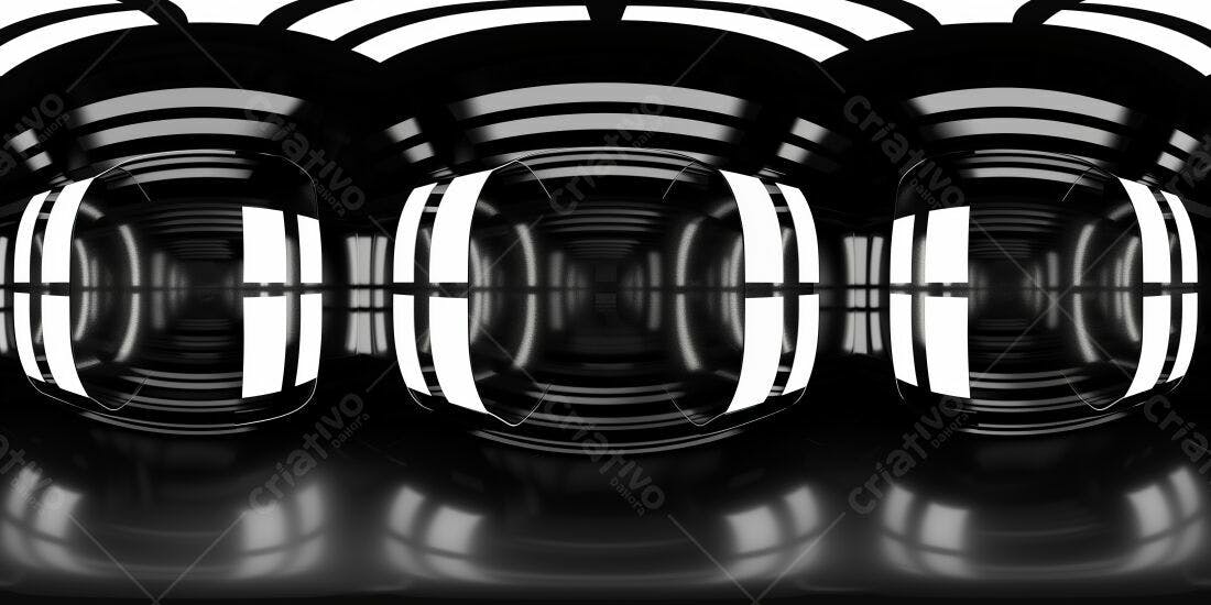 Túnel futurista preto e branco