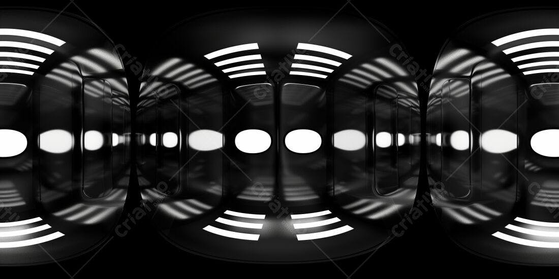 Túnel futurista preto e branco
