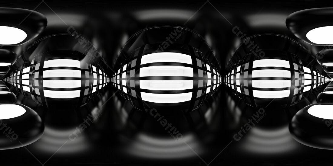 Túnel futurista preto e branco