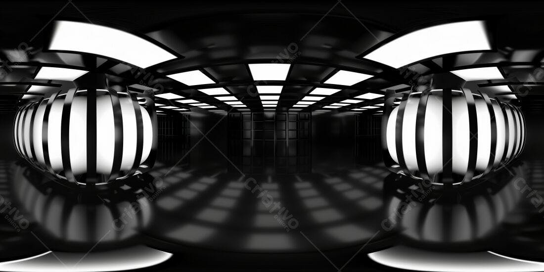 Sala escura com iluminação moderna